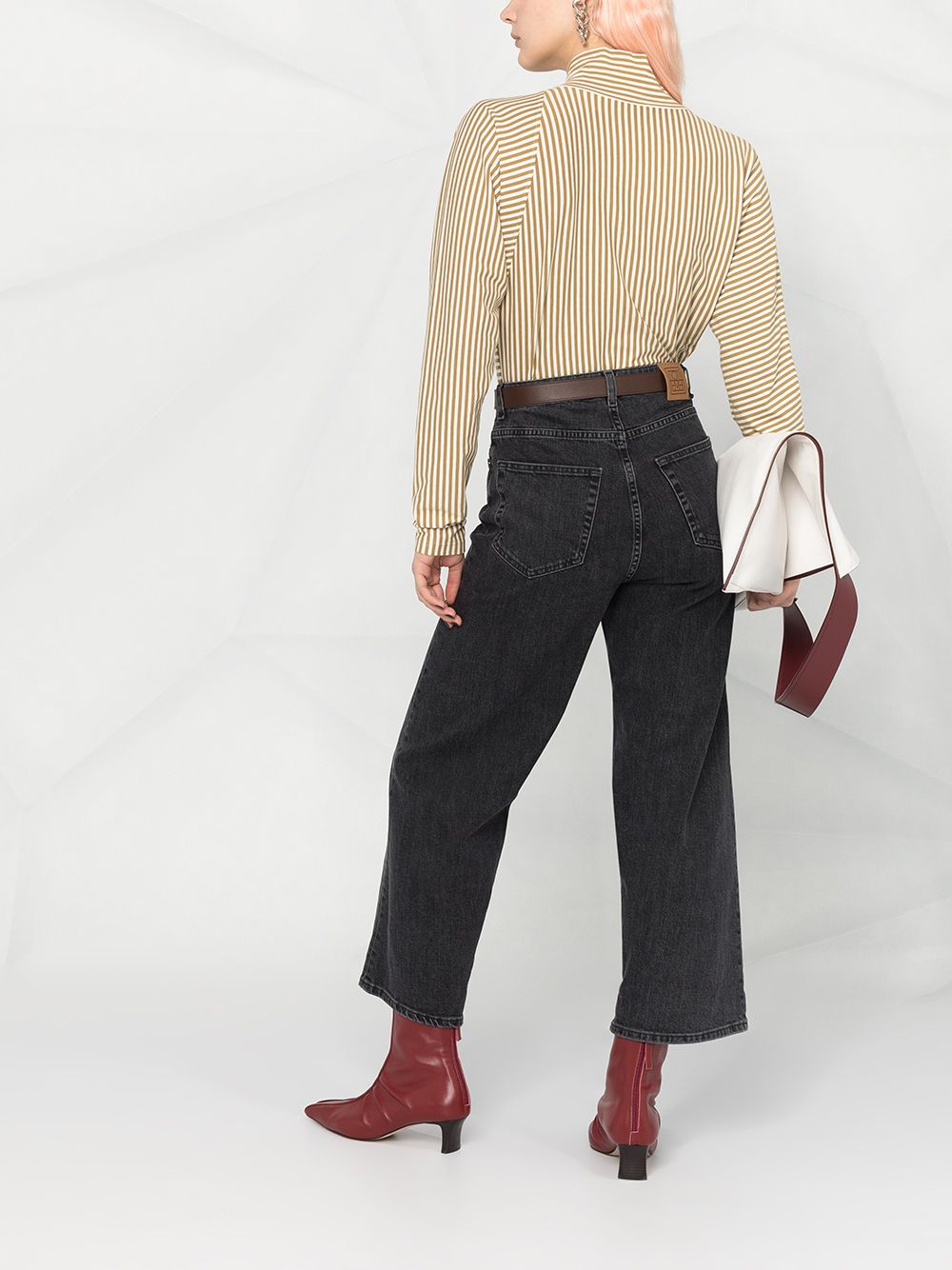 Shop Totême High-waisted Wide-leg Jeans In Black