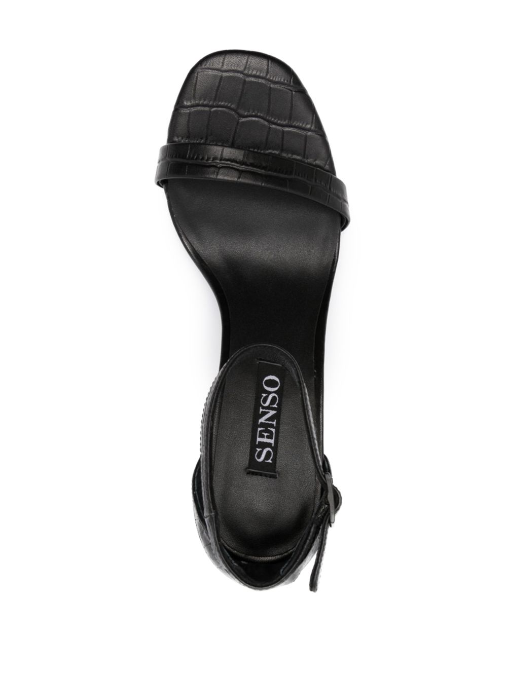 Senso Quelle III sandalen met krokodillenleer-effect Zwart