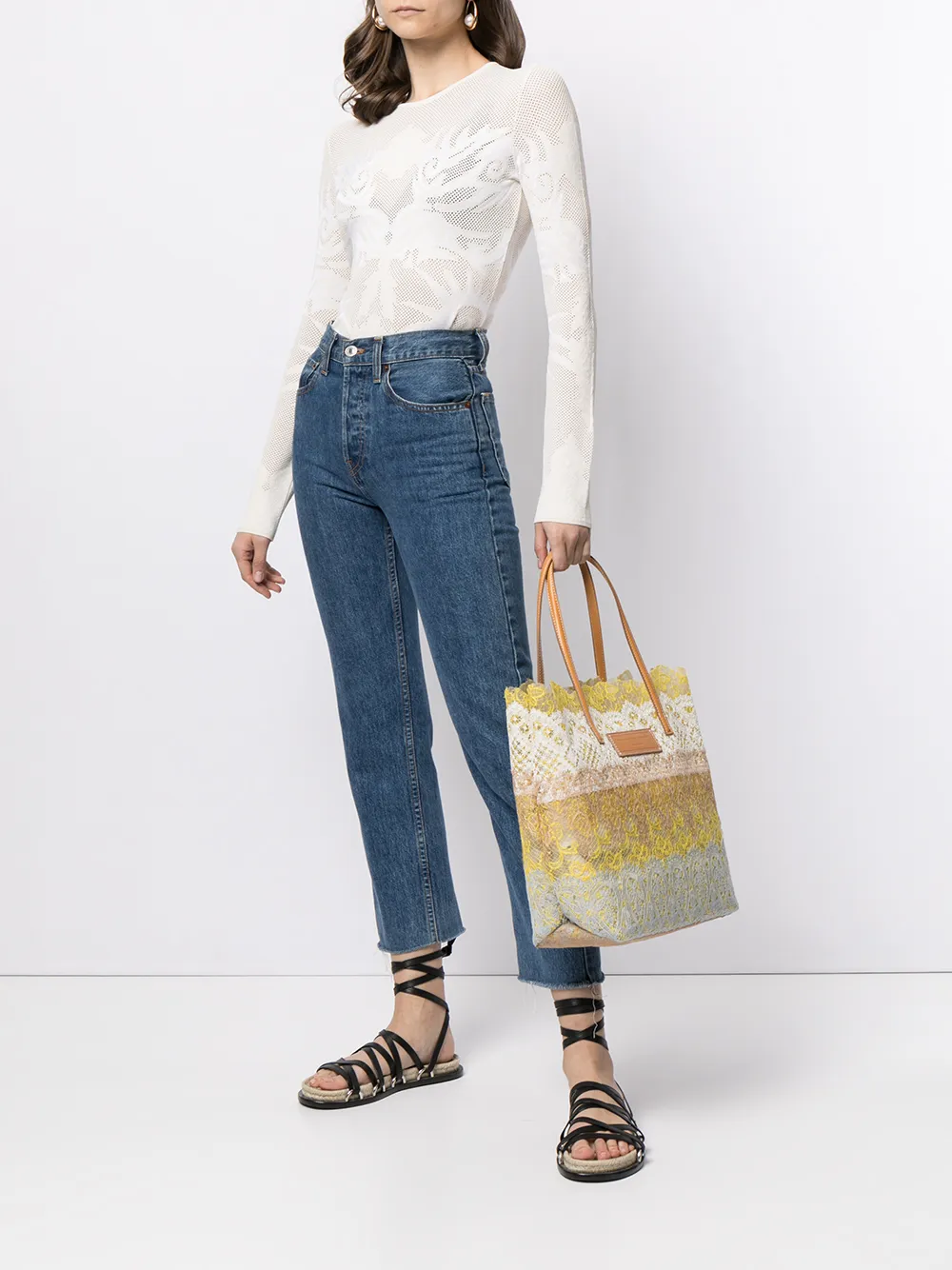 фото Ermanno scervino кружевная сумка-тоут medium