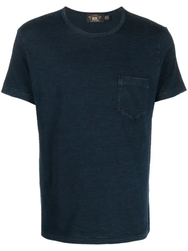 RRL Ralph Lauren ポケットTシャツ ネイビー Lサイズ Ralph Lauren RRL パッチポケット Tシャツ | ブルー | FARFETCH JP