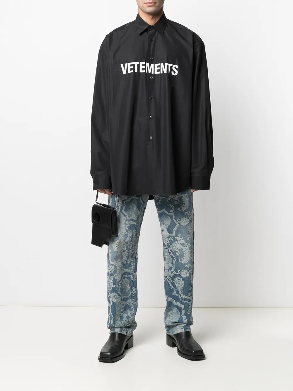 фото Vetements рубашка с длинными рукавами и логотипом