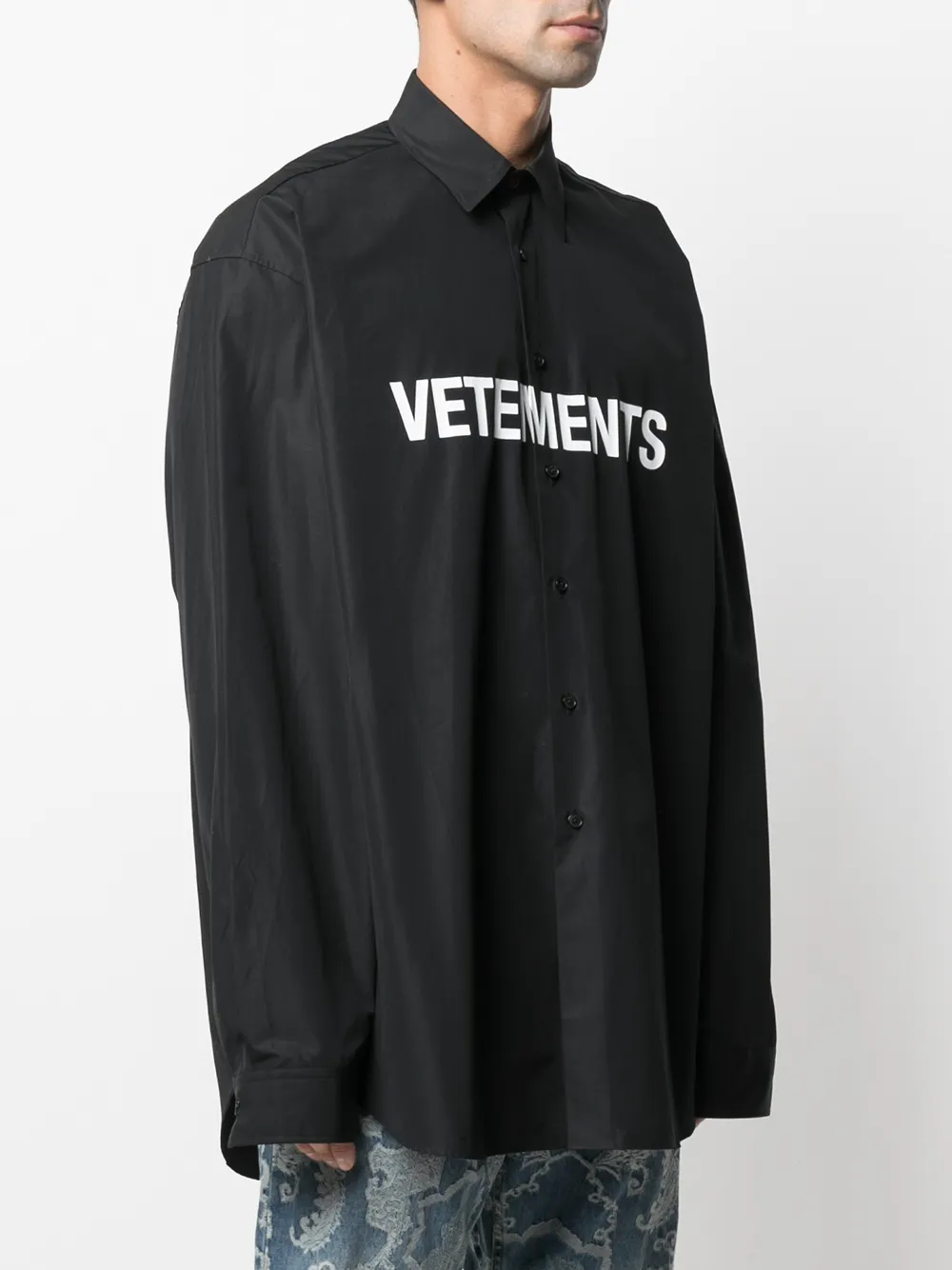 фото Vetements рубашка с длинными рукавами и логотипом