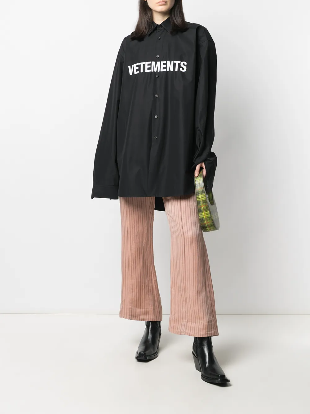 фото Vetements рубашка с длинными рукавами и логотипом