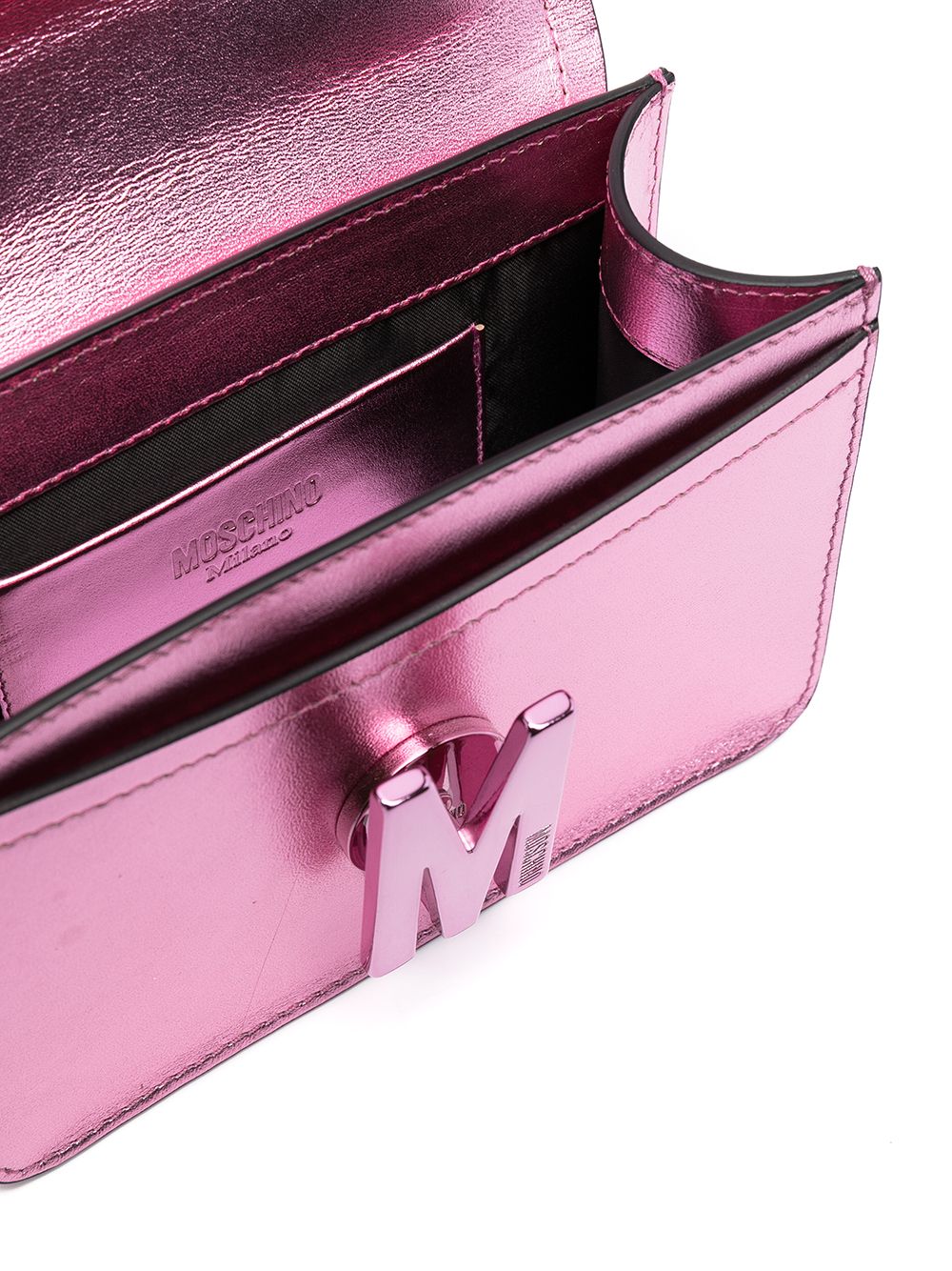 фото Moschino сумка с эффектом металлик и логотипом