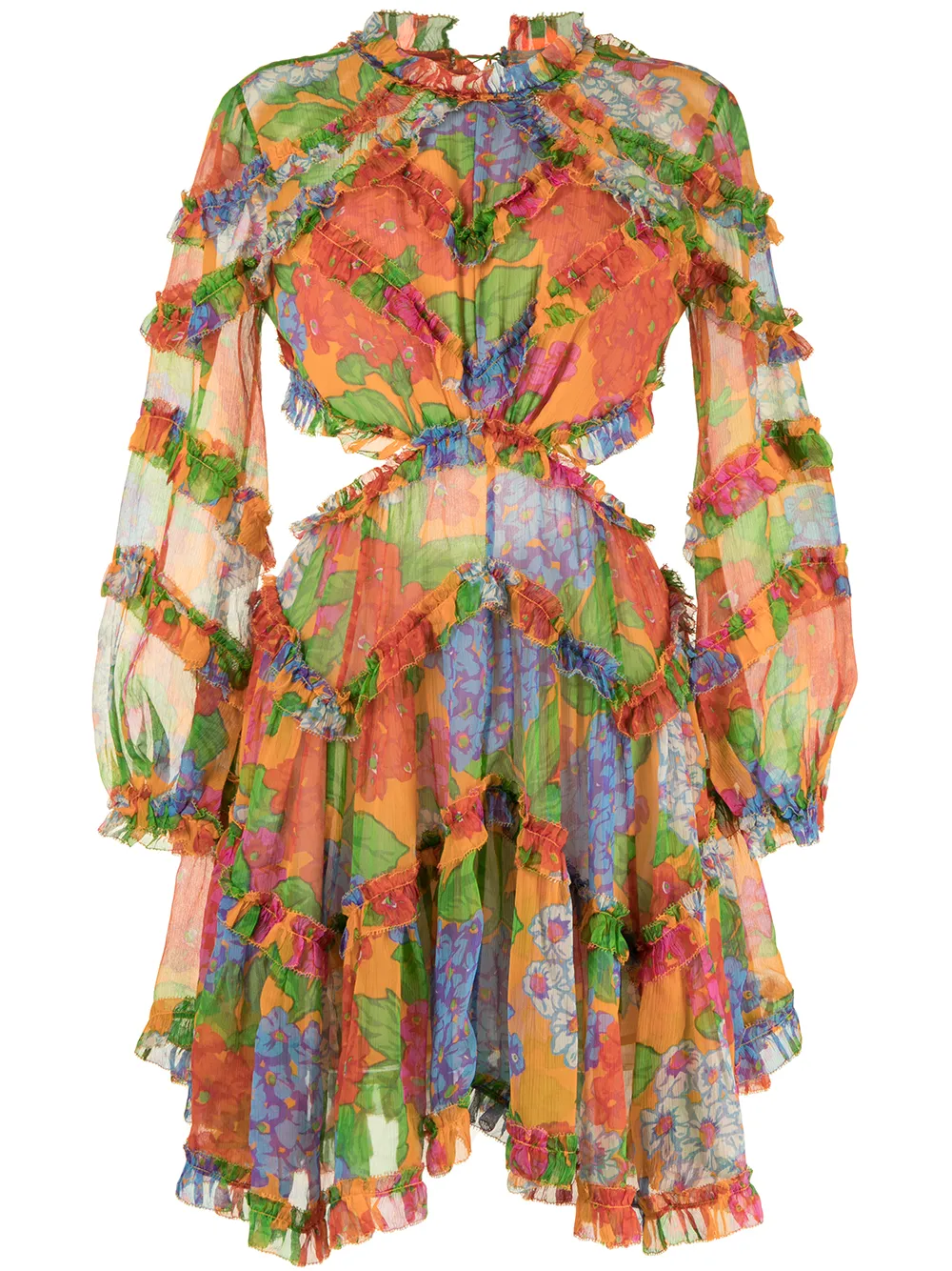 

ZIMMERMANN Riders frill silk dress - Multicolour
