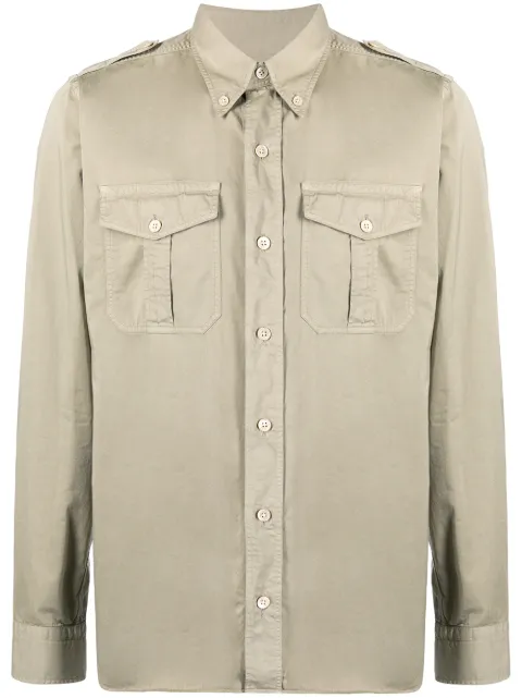 Shop TOM FORD button-down cotton shirt 