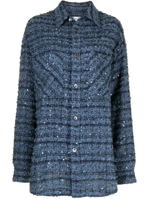 Faith Connexion checked tweed oversized shirt 