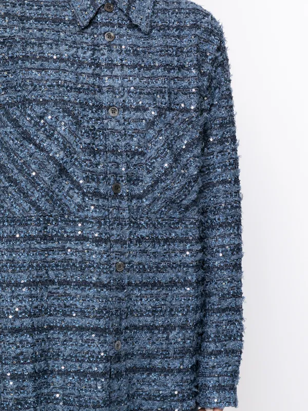 Faith Connexion Checked Tweed Oversized Shirt - Farfetch