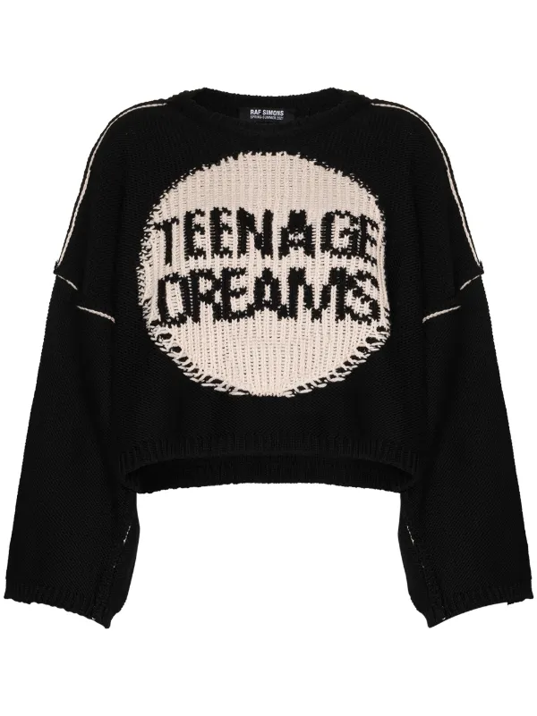Raf Simons intarsia-knit slogan jumper 