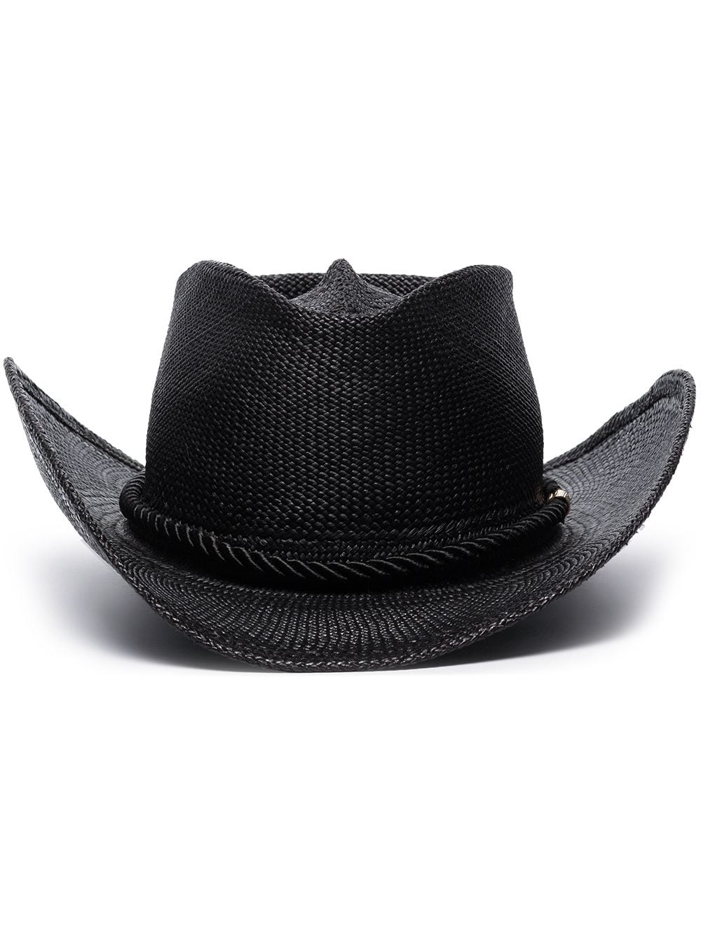 Gladys Tamez Millinery Black Zuma Straw Cowboy Panama Hat