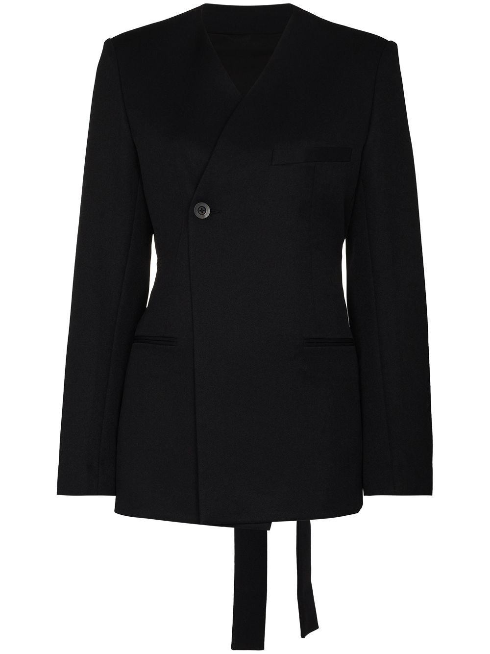 GIA STUDIOS Tailored Collarless Asymmetric Jacket - Farfetch