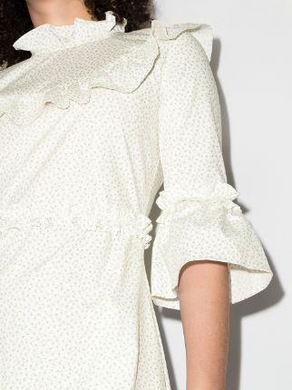 ruffled-bib midi dress展示图