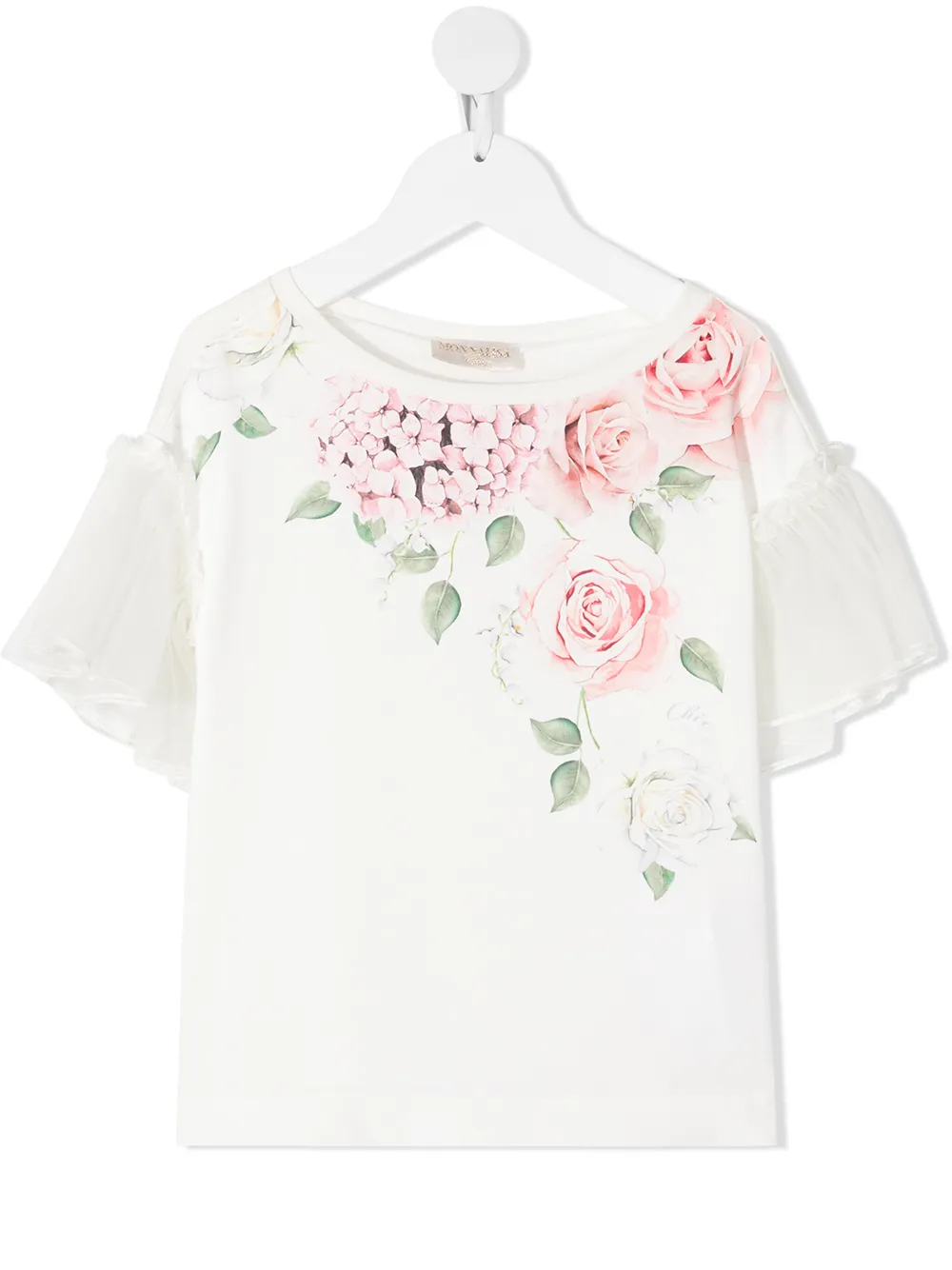 

Monnalisa blusa con estampado floral - Blanco