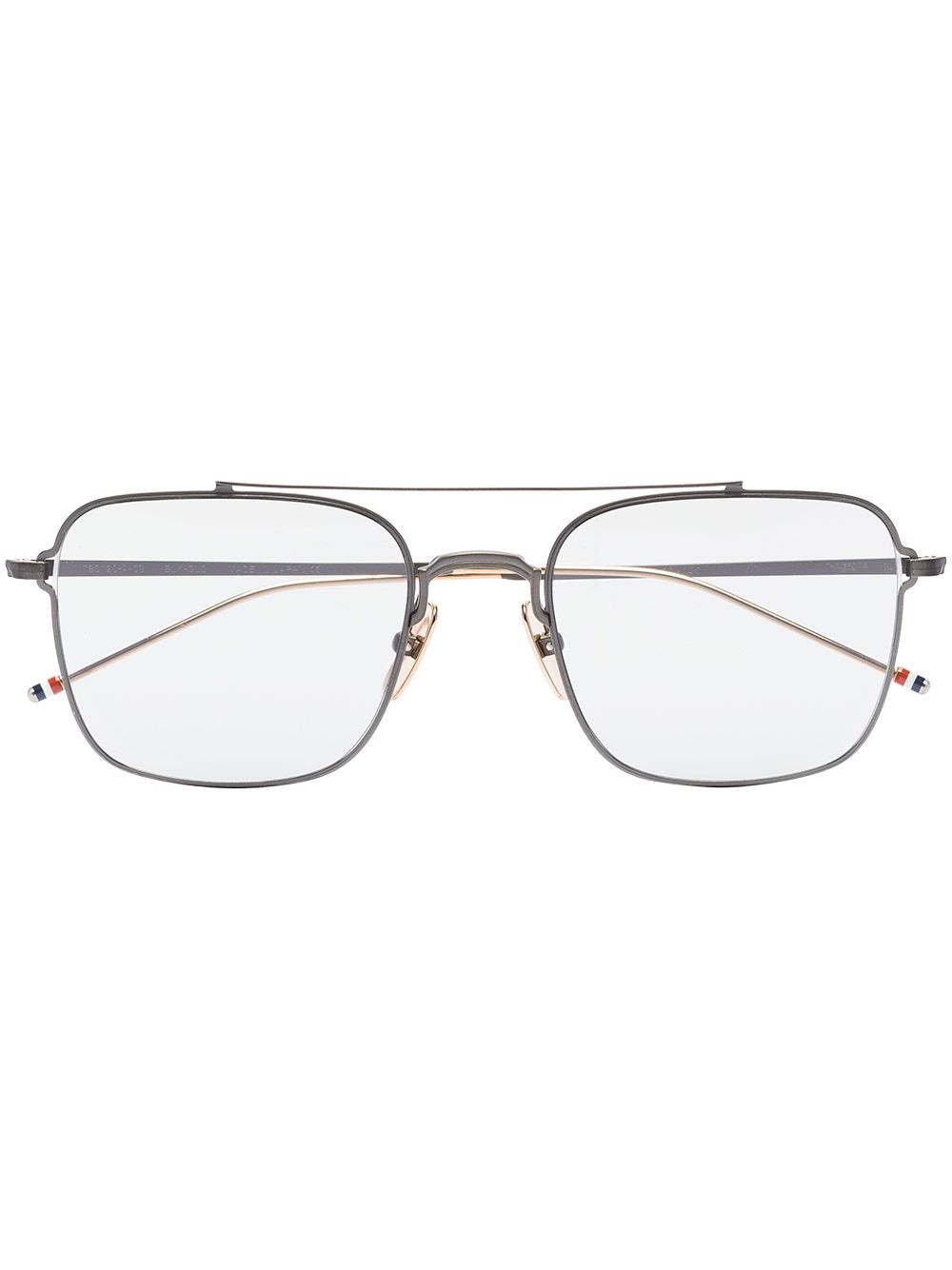 фото Thom browne eyewear солнцезащитные очки в квадратной оправе с полосками rwb