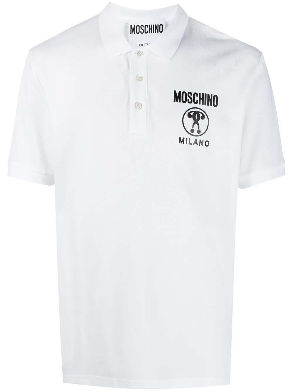 

Moschino playera tipo polo con logo estampado - Blanco