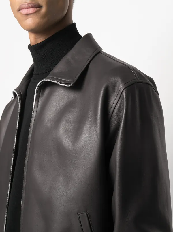 leather zip up vest