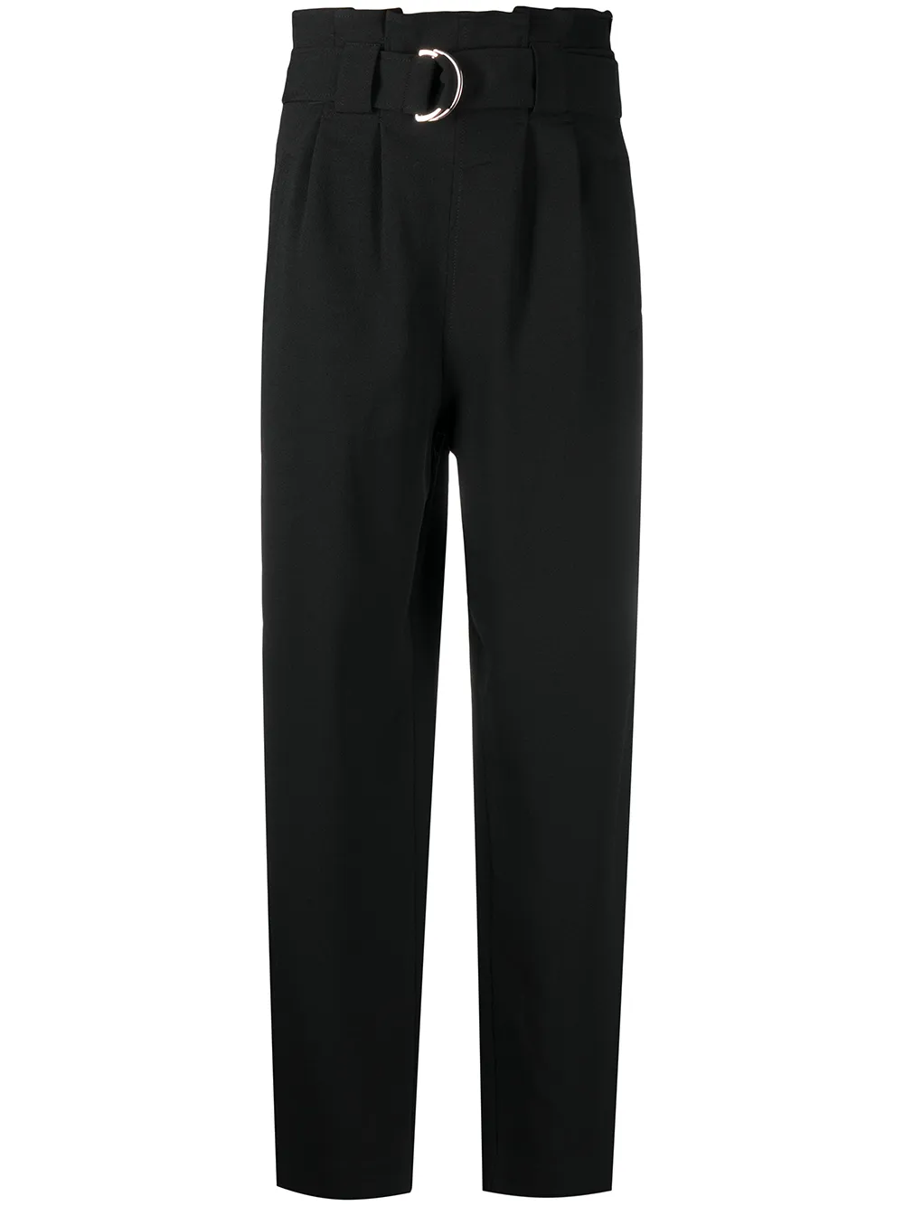 belted straight-leg trousers