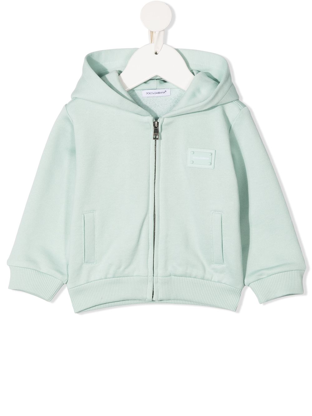 Dolce & Gabbana Kids logo plaque hoodie - Green