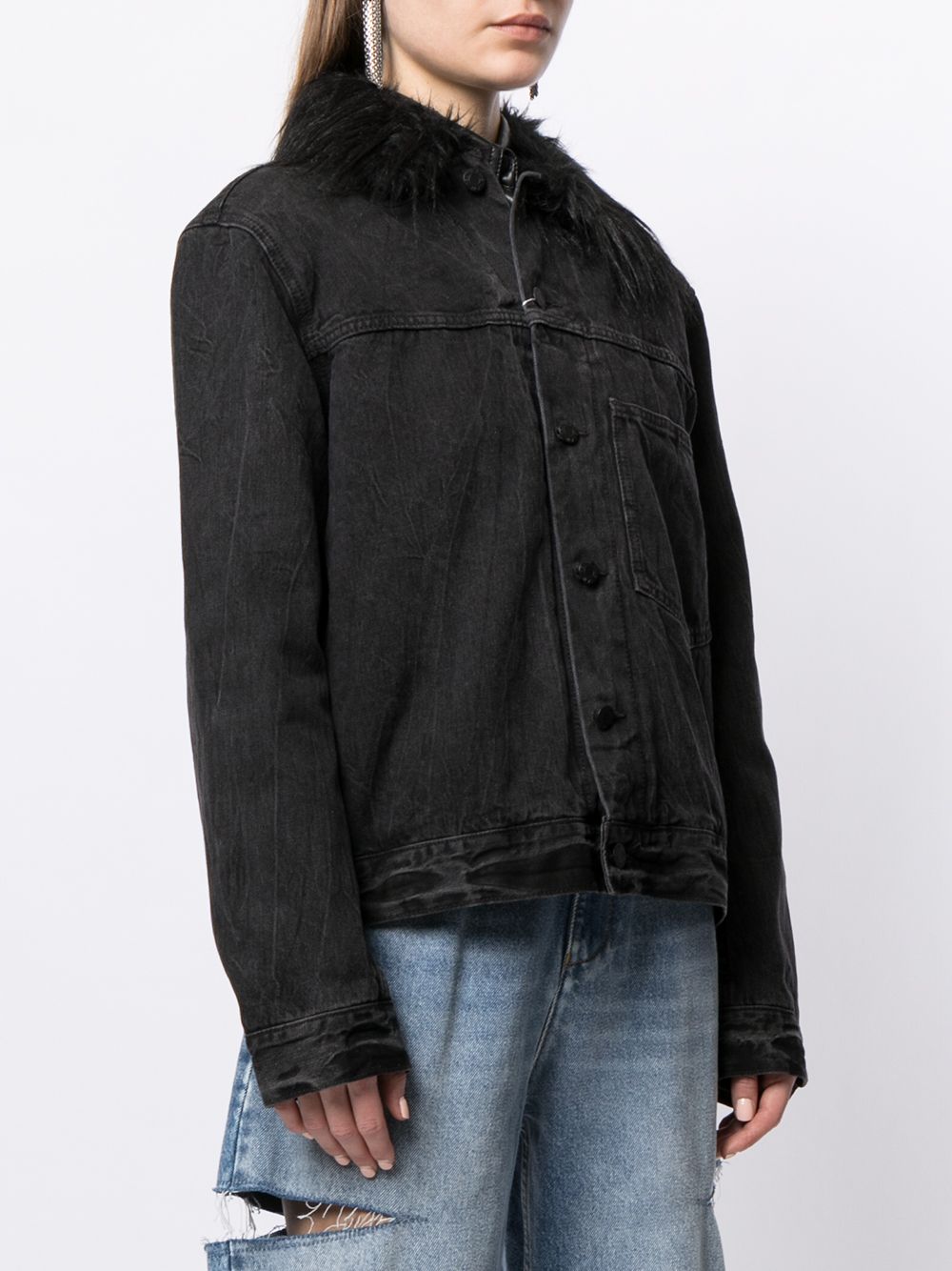 фото Helmut lang pre-owned джинсовая куртка с искусственным мехом