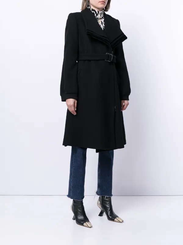 high neck wrap coat