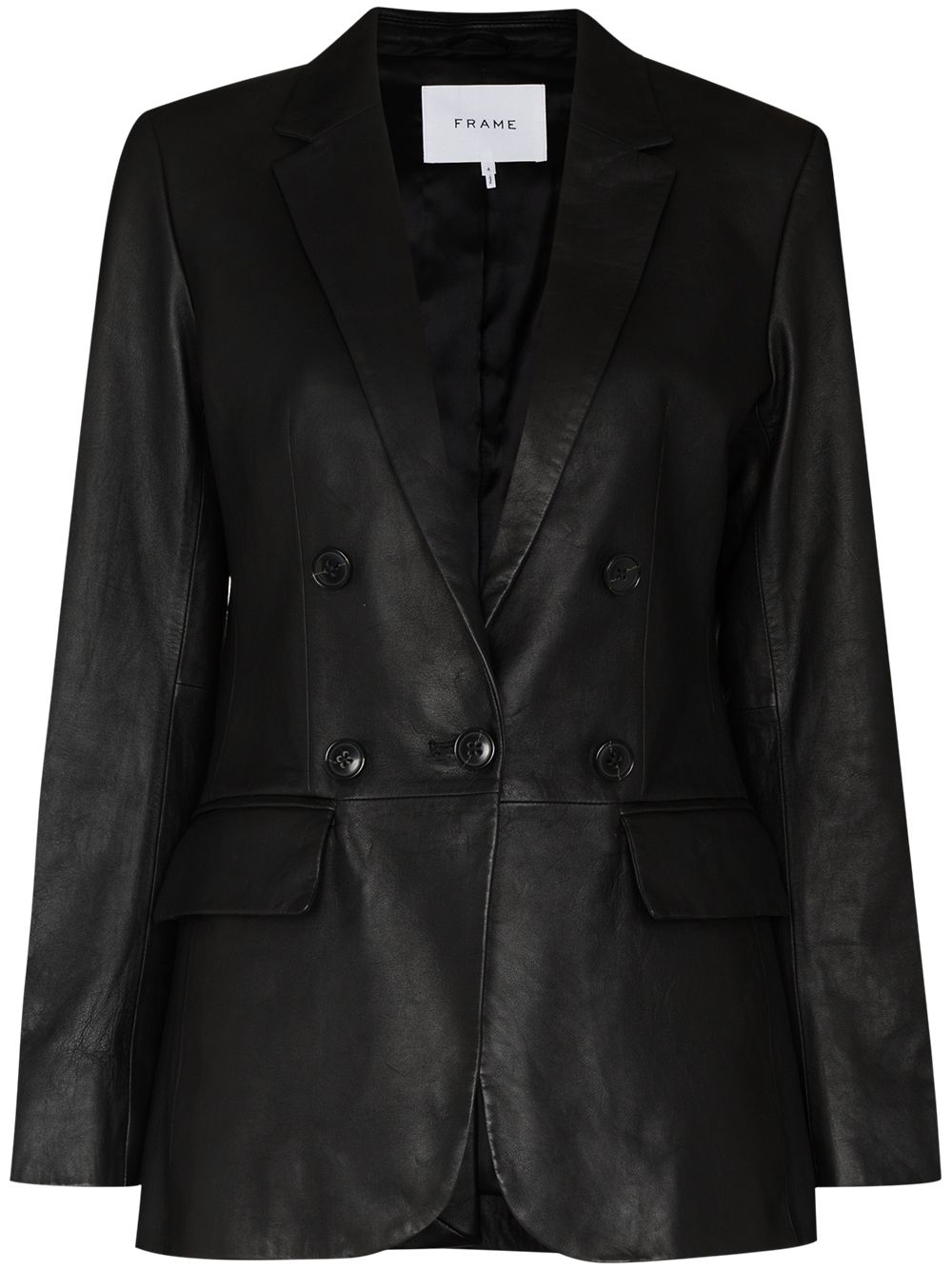 Frame Three-button Notch Lapels Blazer In Schwarz