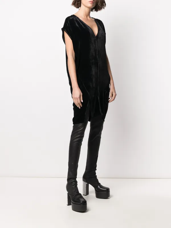 【送料&関税込】Rick Owens V-neck Sleeveless Dress Rick Owens V Neck Column Dress in Fuchsia | FWRD