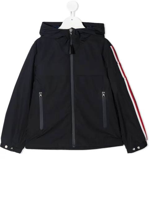 Moncler Enfant striped hooded jacket