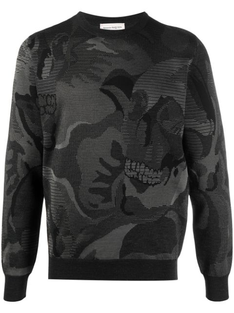 Alexander McQueen abstract-print long-sleeve sweatshirt Men