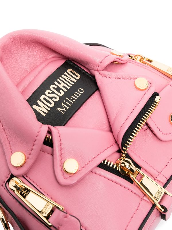 moschino pink leather jacket