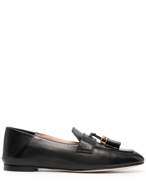 Stuart Weitzman Wylie tassel-embellished leather loafers