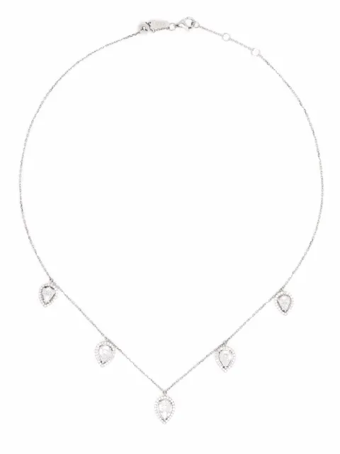 Djula 18kt white gold five pear diamond choker