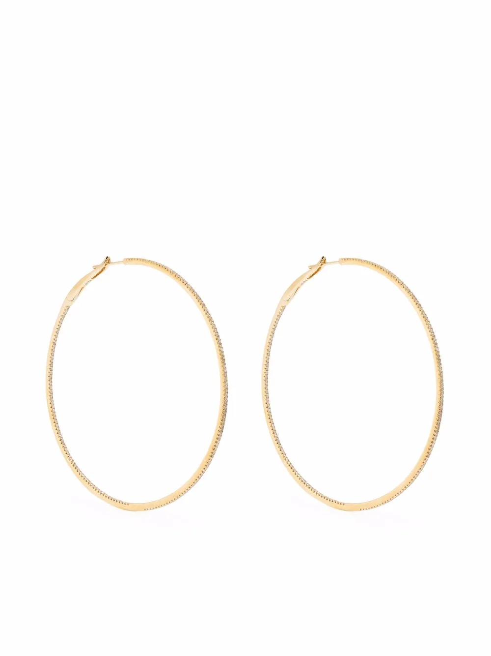 

Djula 18kt yellow gold diamond 6cm hoop earrings