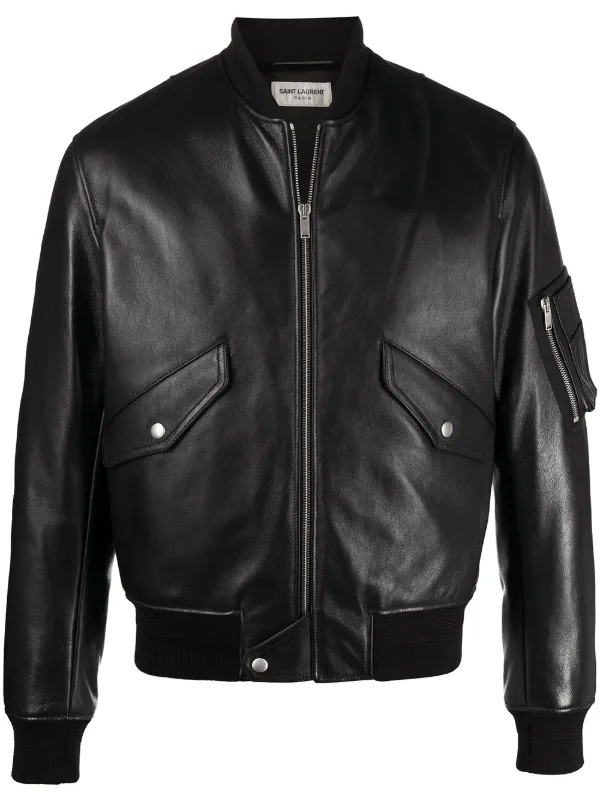 saint laurent leather bomber