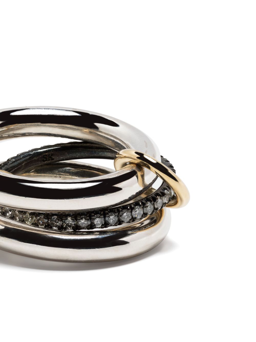 Shop Spinelli Kilcollin Libra Diamond-embellished Ring In Silver
