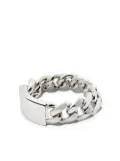 SHAY 18kt white gold ID flat link ring - Silver