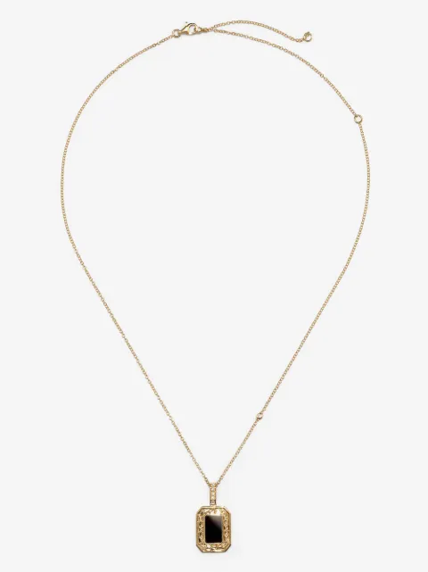 SHAY collar en oro amarillo de 18kt con dije de ónix y diamantes