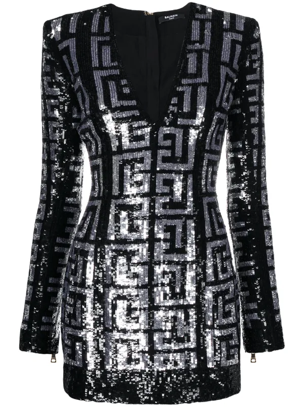 balmain dress sequin