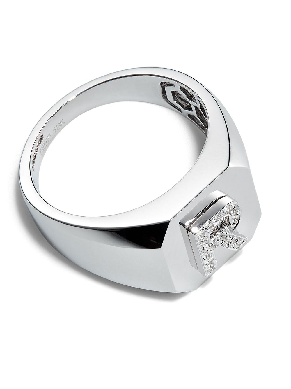 Image 2 of SHAY 18kt white gold R-initial ring