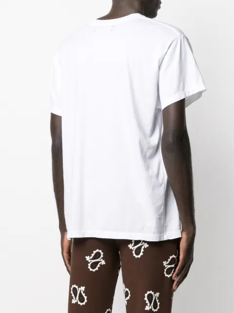 Shop white AMIRI eagle-print cotton T 