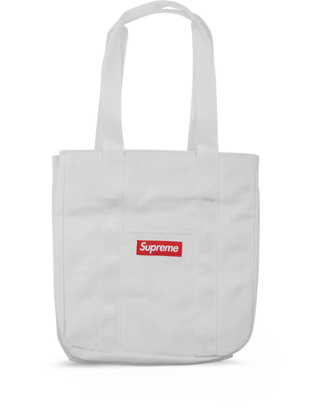 logo-print canvas tote bag