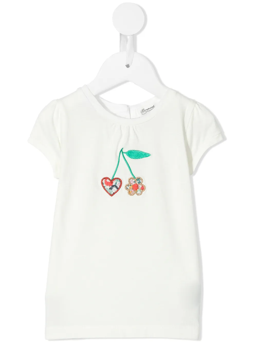 

Bonpoint cherry-embroidered T-shirt - White