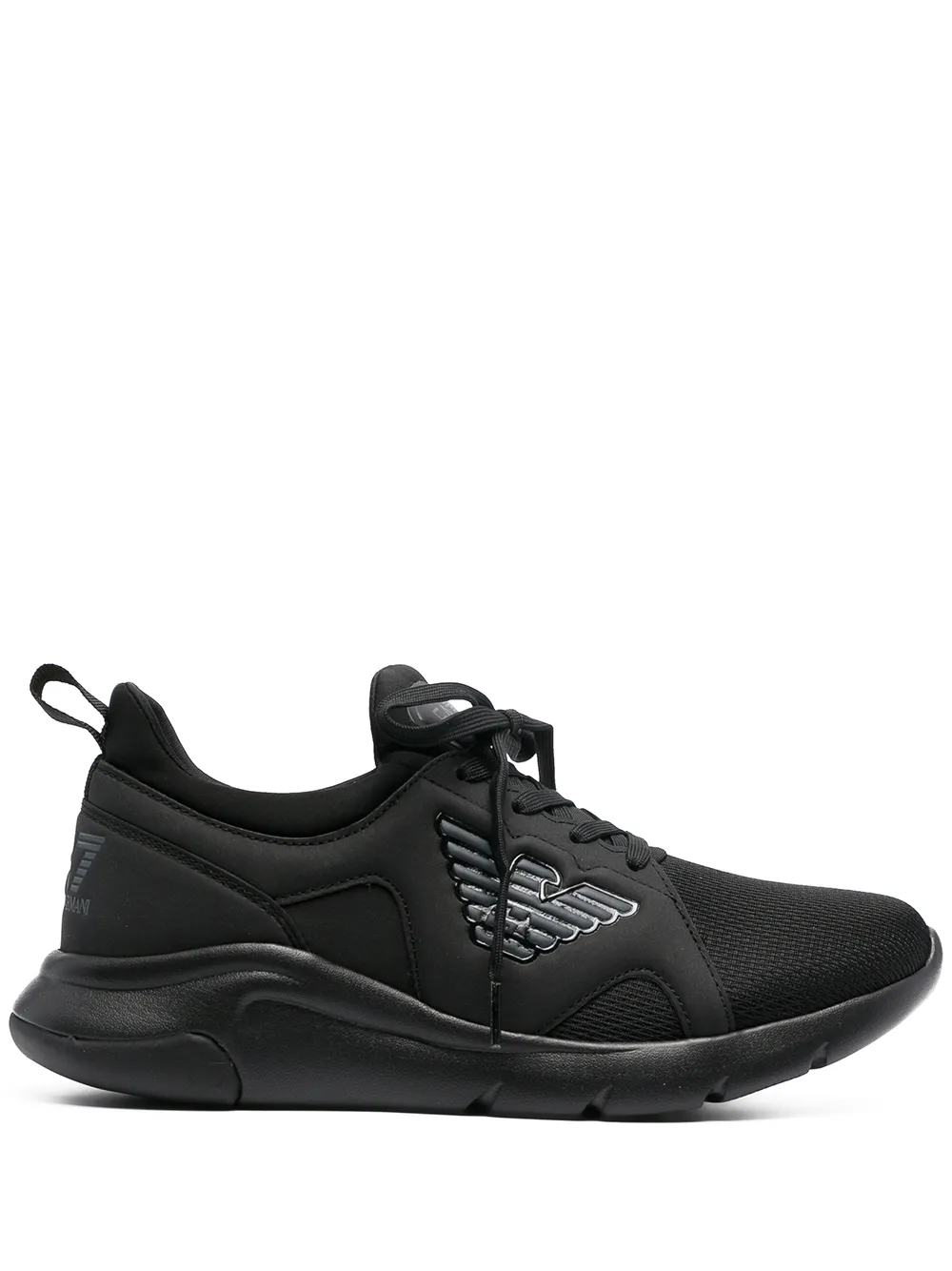 Ea7 Mesh-panelled Neoprene Trainers In Black