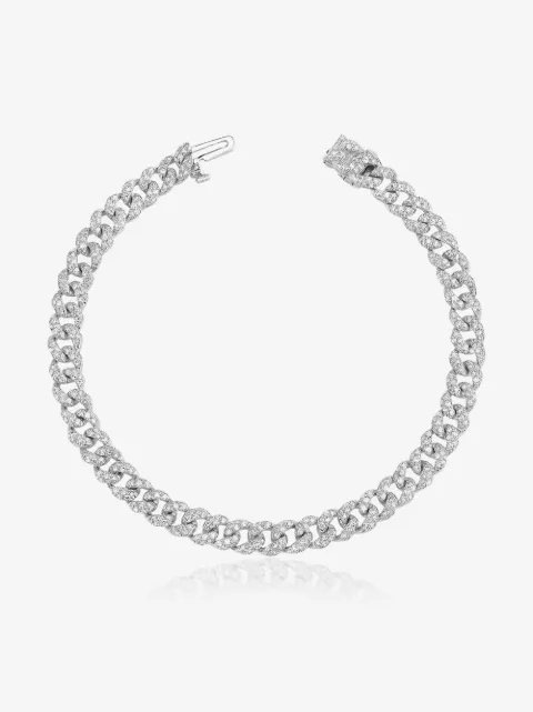 SHAY pulsera en oro blanco de 18kt con diamantes en pavé