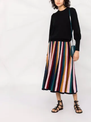 Lurex striped midi skirt展示图