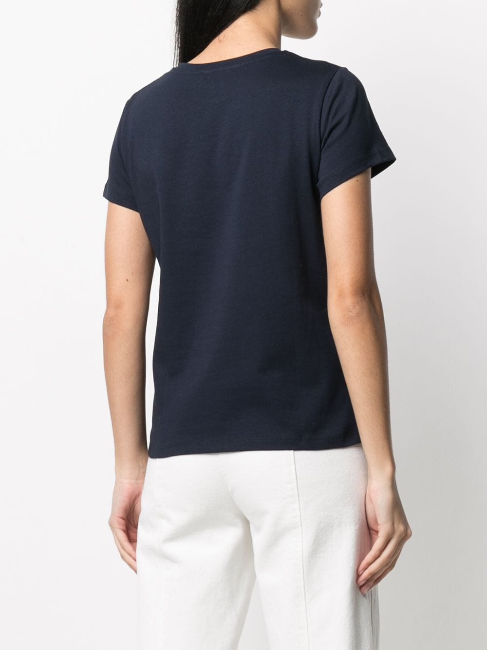 Shop Apc Logo-print Cotton T-shirt In Blue