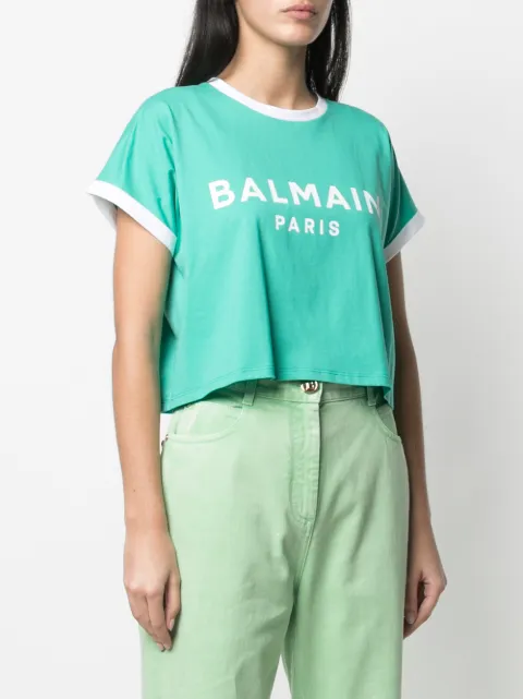 balmain green t shirt