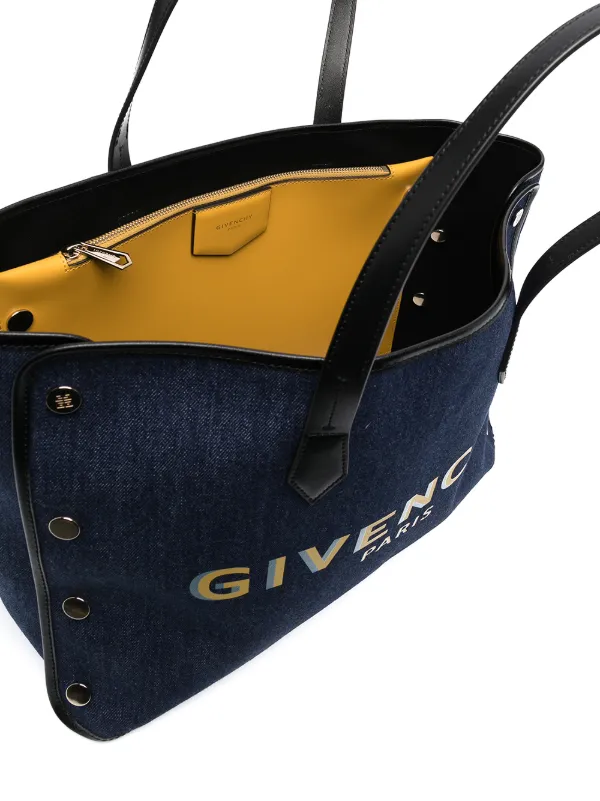 Shop Givenchy denim logo tote bag with 