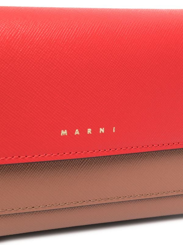 Marni red & brown Trunk shoulder bag for women at