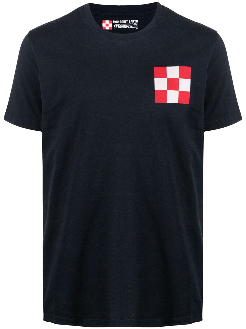 

MC2 Saint Barth playera a cuadros con logo - Azul