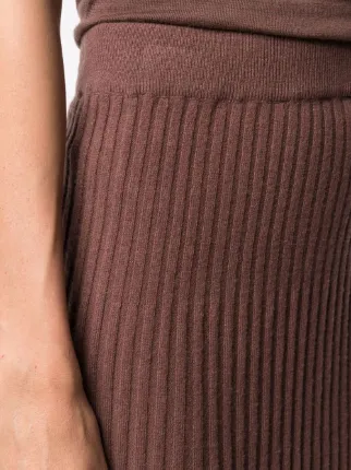 ribbed knit knee-length cashmere skirt展示图